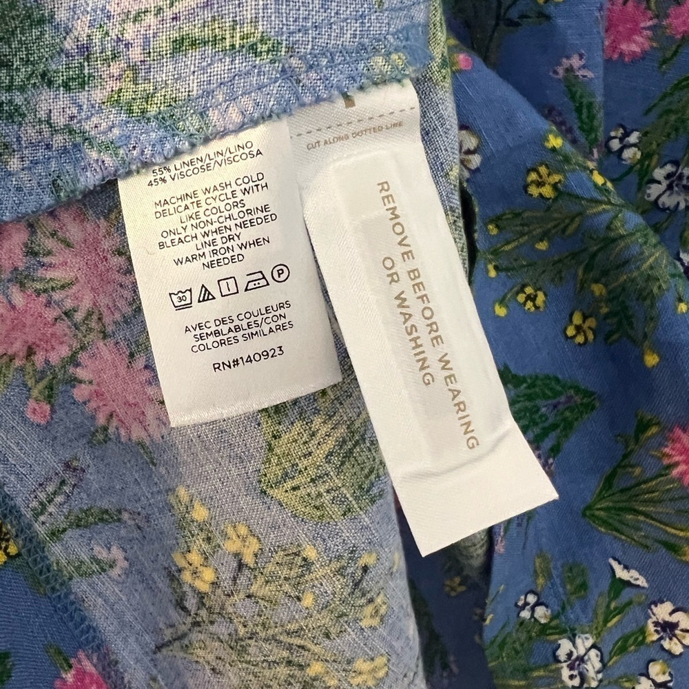 LOFT Floral U-Neck Puff Sleeve Dress size 2 (E103) - Picture 5 of 15